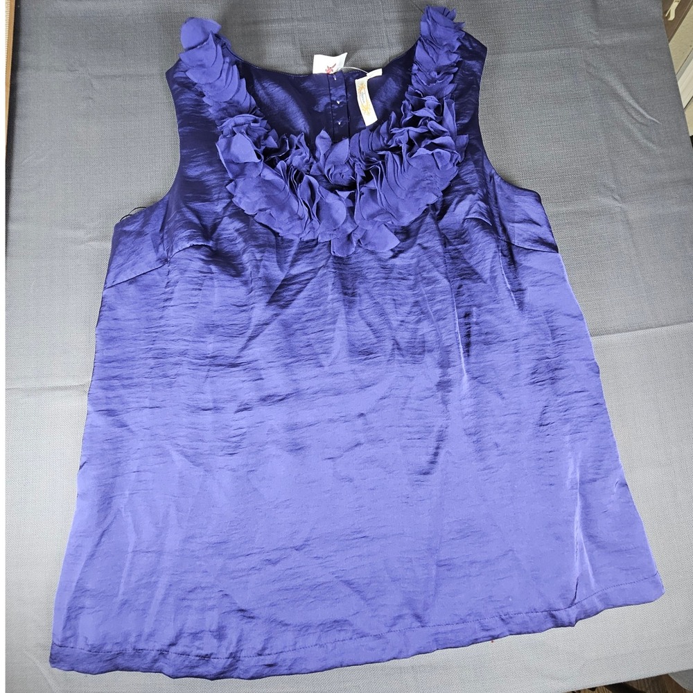 Adiva Purple Rosette Sleeveless Tank Top NWOT Women's Size 2X Party Elegant
